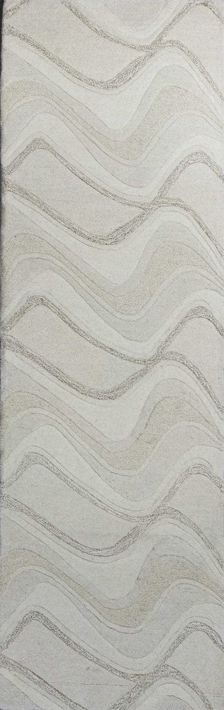 8' X 10' Ivory And Gray Wool Abstract Hand Tufted Area Rug