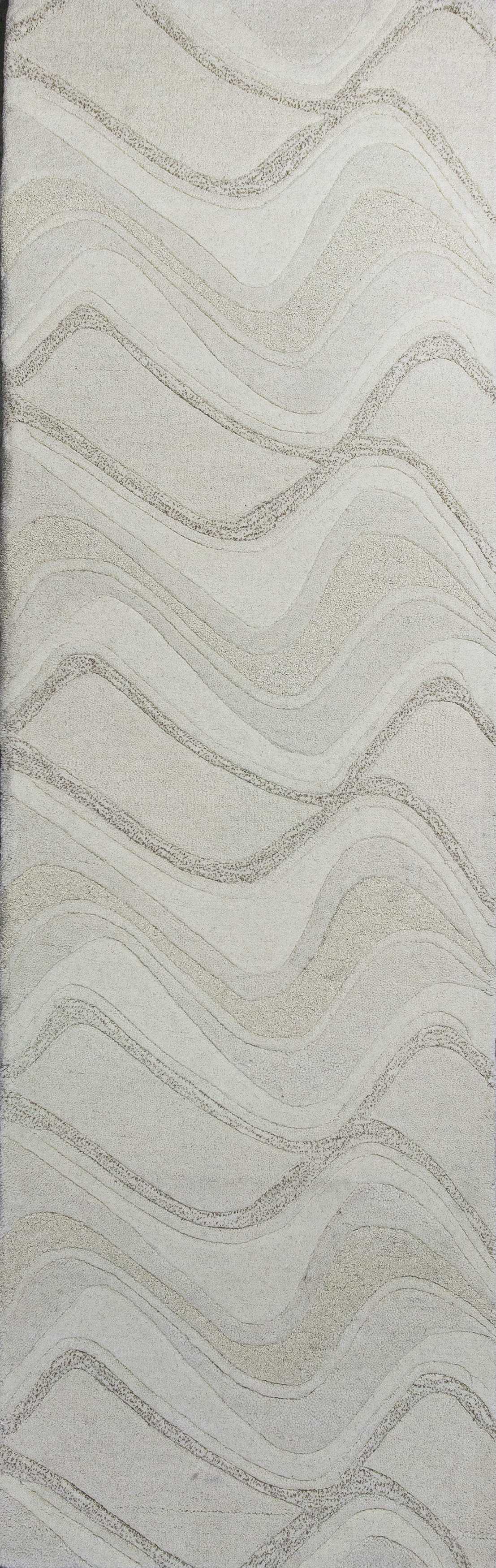 8' X 10' Ivory And Gray Wool Abstract Hand Tufted Area Rug