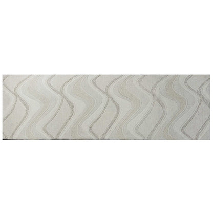8' X 10' Ivory And Gray Wool Abstract Hand Tufted Area Rug
