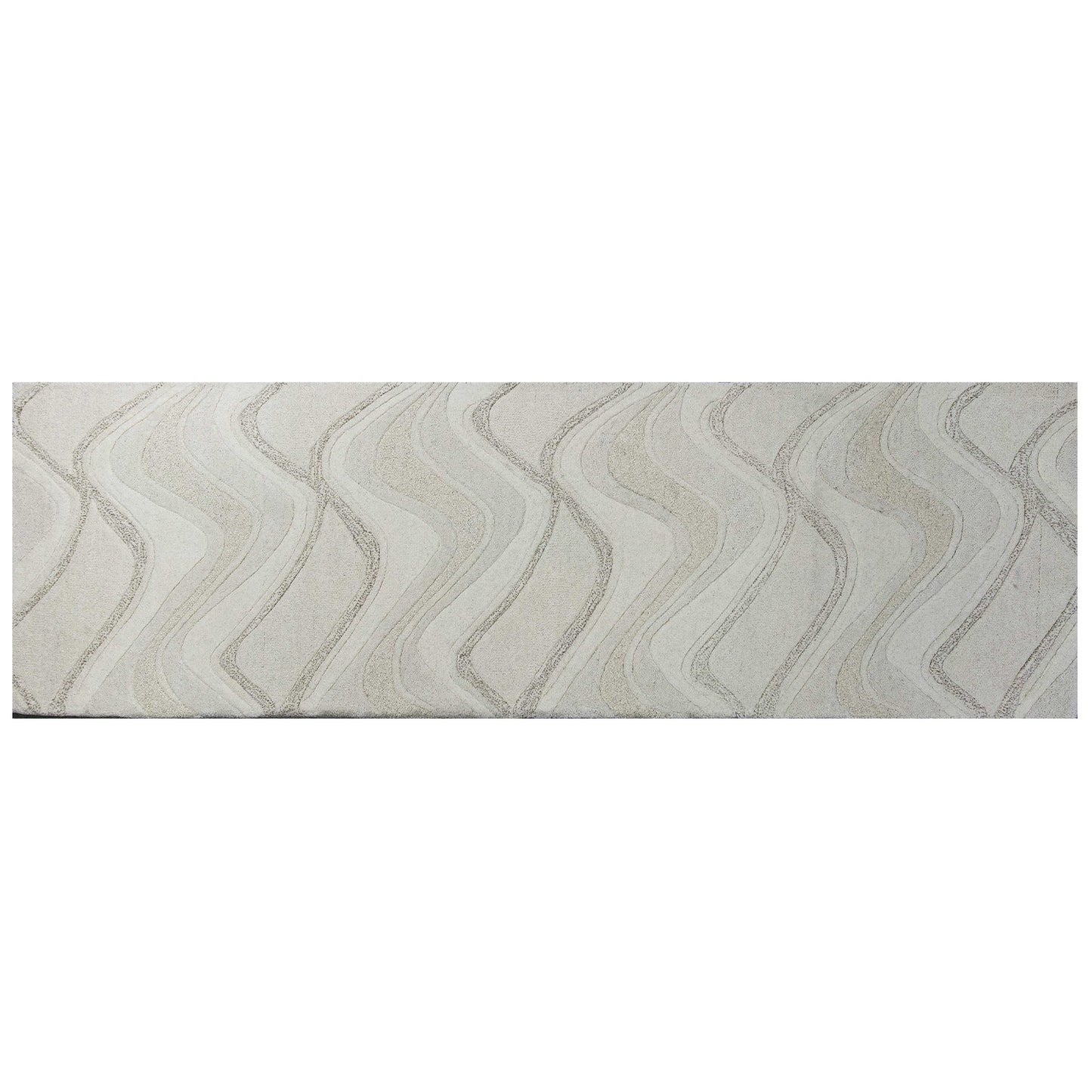 8' X 10' Ivory And Gray Wool Abstract Hand Tufted Area Rug