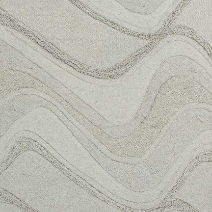 8' X 10' Ivory And Gray Wool Abstract Hand Tufted Area Rug
