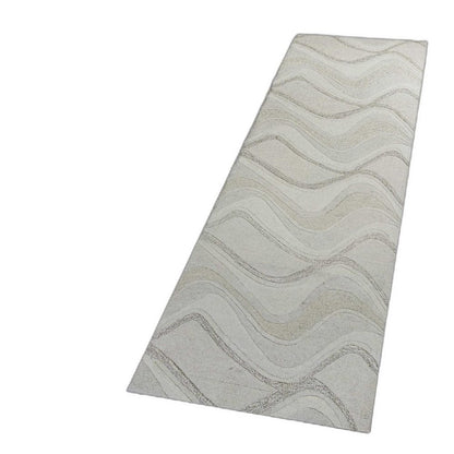 8' X 10' Ivory And Gray Wool Abstract Hand Tufted Area Rug