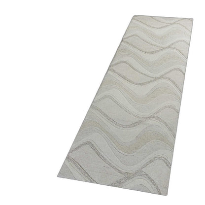 8' X 10' Ivory And Gray Wool Abstract Hand Tufted Area Rug