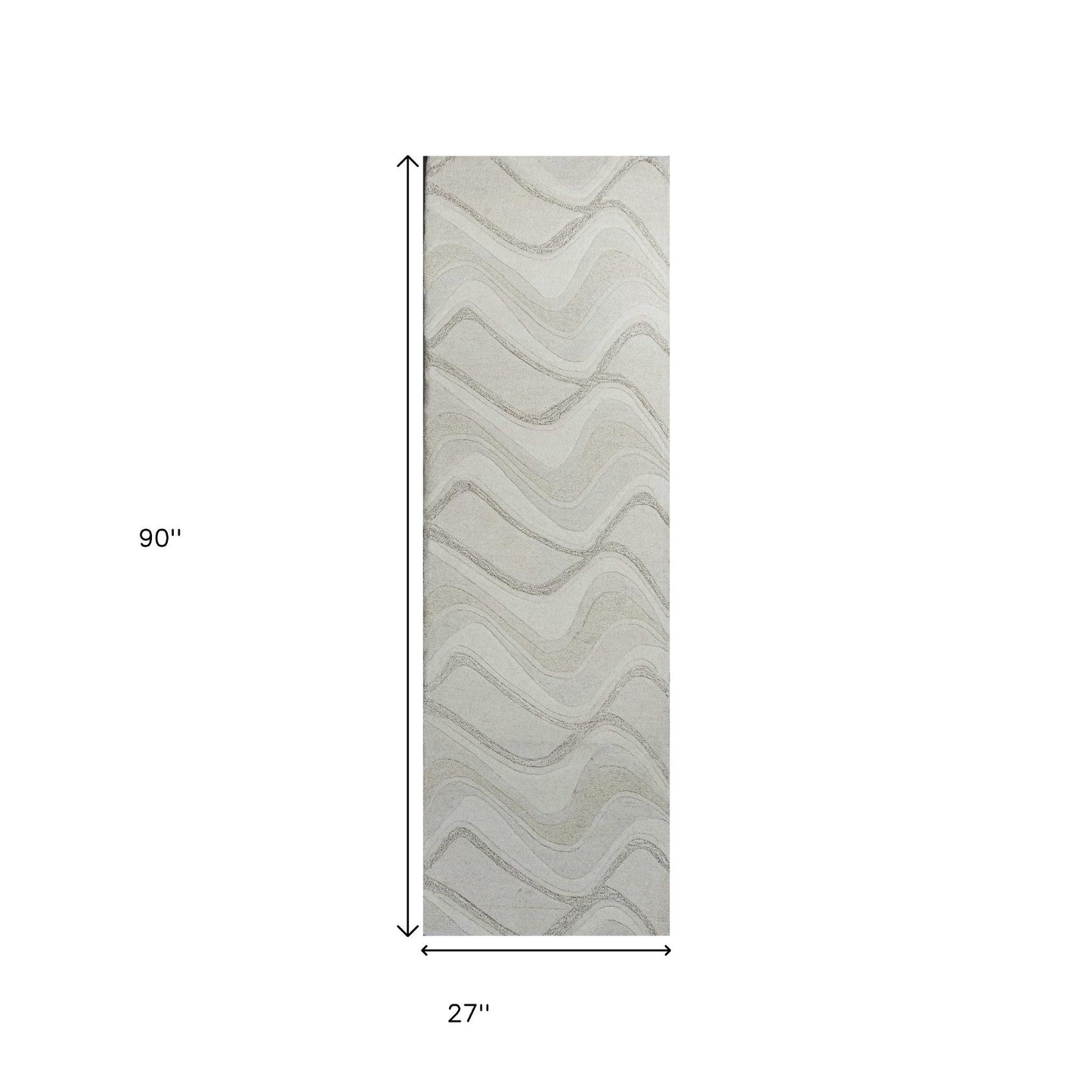 8' X 10' Ivory And Gray Wool Abstract Hand Tufted Area Rug