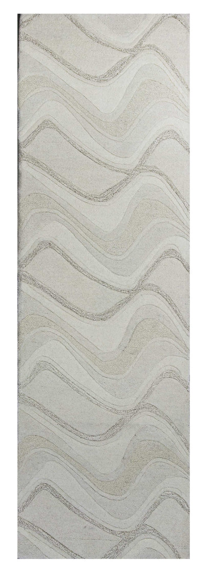 8' X 10' Ivory And Gray Wool Abstract Hand Tufted Area Rug