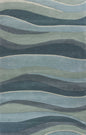 3' X 5' Blue Gray And Ivory Wool Abstract Hand Tufted Area Rug