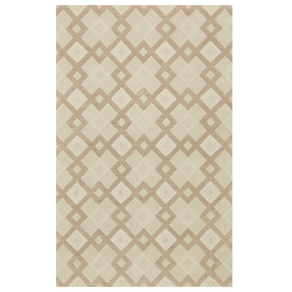 8' X 11' Ivory Wool Geometric Hand Tufted Area Rug