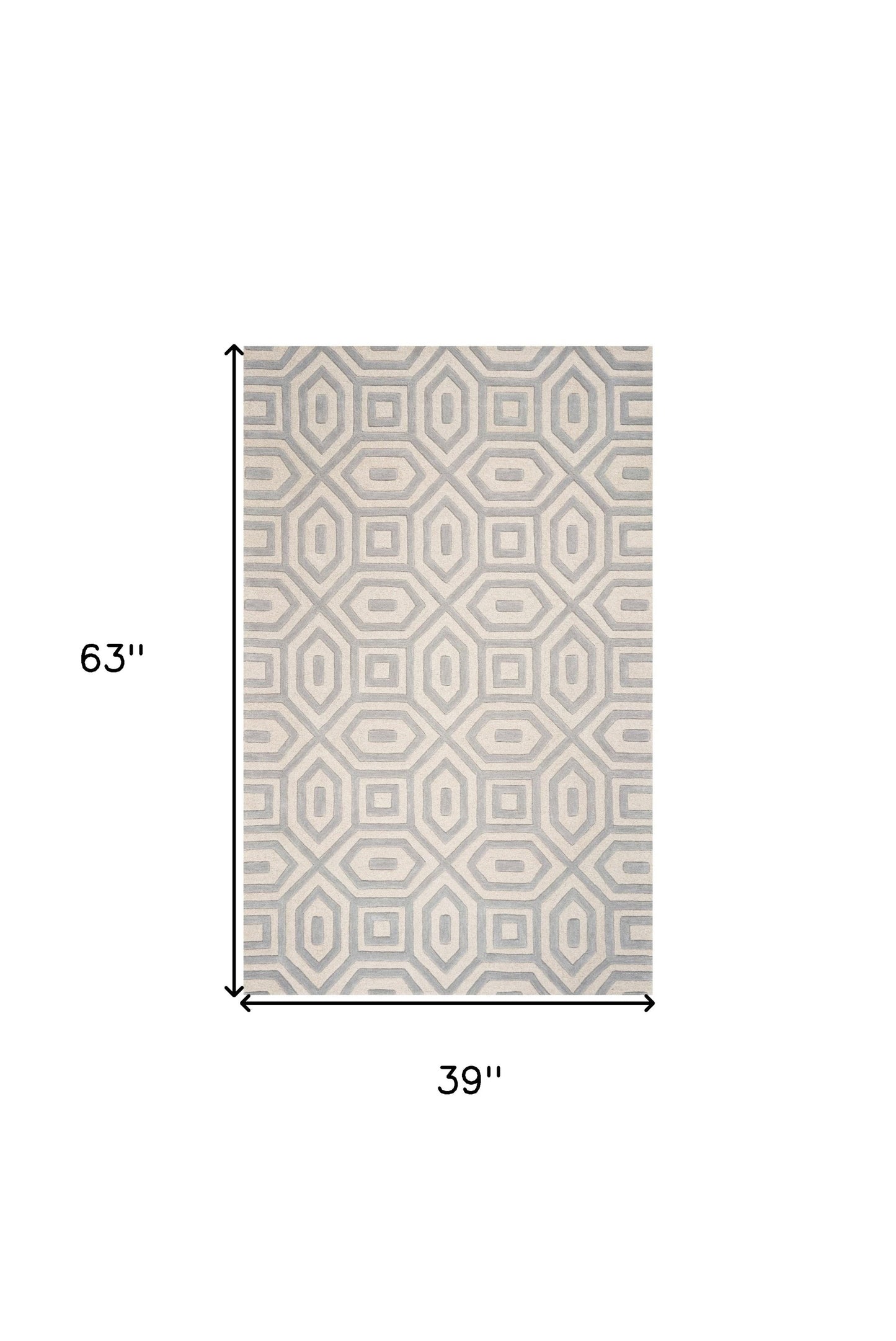 8' X 10' 6 Wool Grey Area Rug