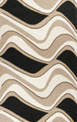5' X 8' Beige Ivory And Black Wool Abstract Hand Tufted Area Rug