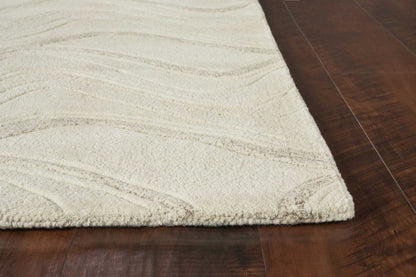 8' X 10' Ivory And Gray Wool Abstract Hand Tufted Area Rug