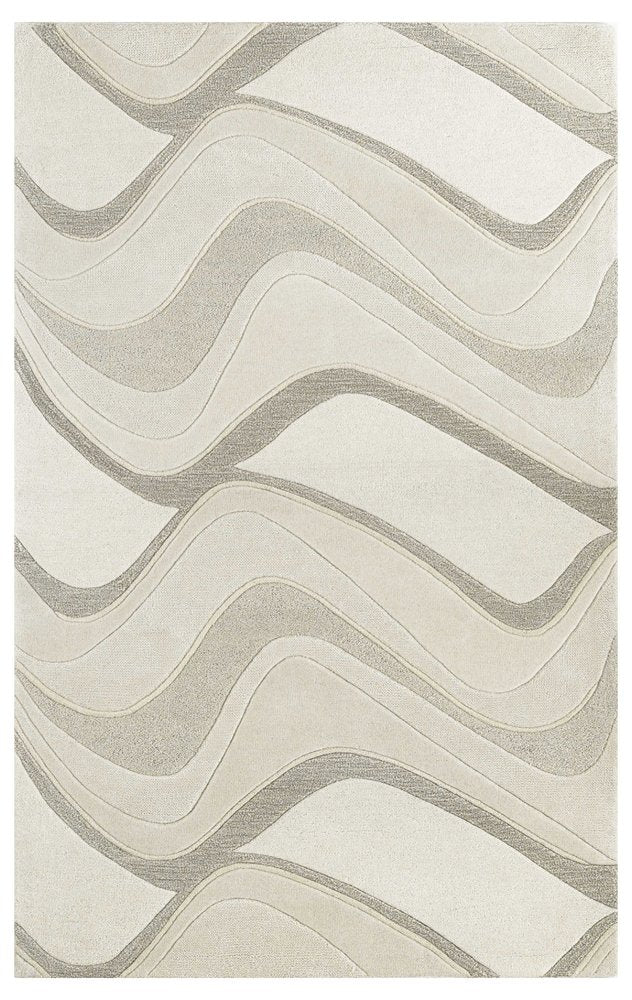 8' X 10' Ivory And Gray Wool Abstract Hand Tufted Area Rug