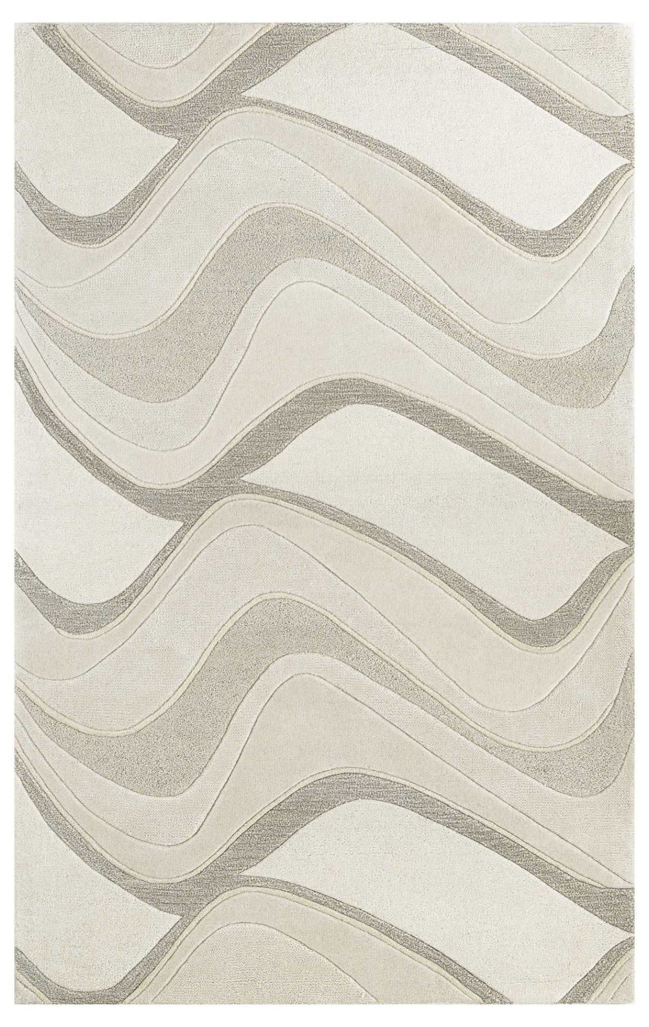 8' X 10' Ivory And Gray Wool Abstract Hand Tufted Area Rug