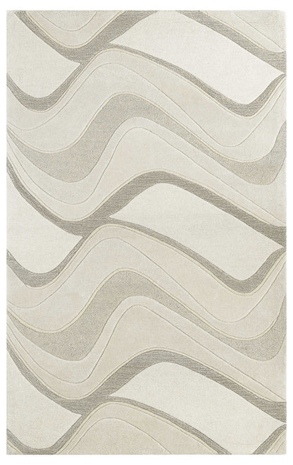 8' X 10' Ivory And Gray Wool Abstract Hand Tufted Area Rug