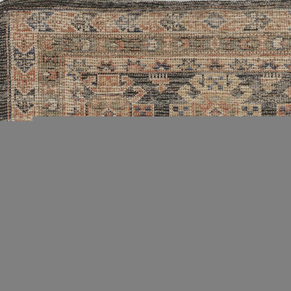 8' X 11' Brick Red Green And Brown Jute Southwestern Handmade Distressed Area Rug