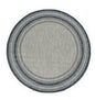 8' Blue And Gray Round Striped Indoor Outdoor Area Rug