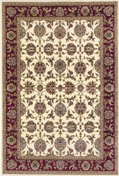 2' X 3' Red Ivory And Brown Floral Medallion Area Rug