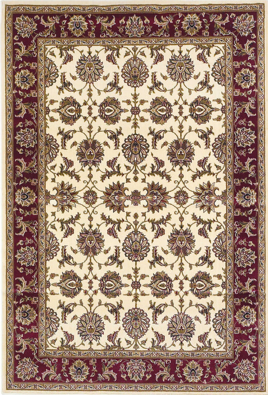 2' X 3' Red Ivory And Brown Floral Medallion Area Rug
