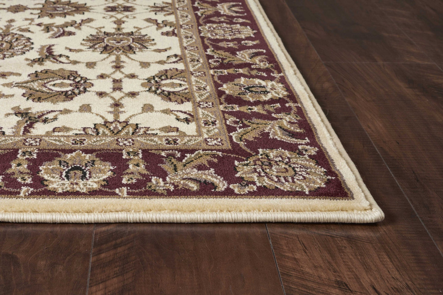 2' X 3' Red Ivory And Brown Floral Medallion Area Rug