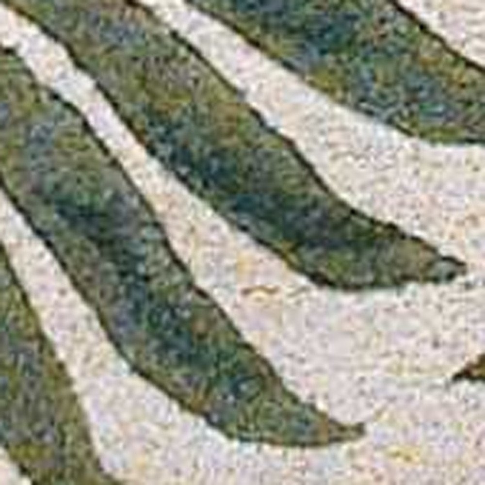 3' X 5' Natural Green And Brown Wool Botanical Leaves Hand Tufted Area Rug