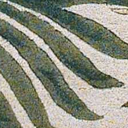 3' X 5' Natural Green And Brown Wool Botanical Leaves Hand Tufted Area Rug