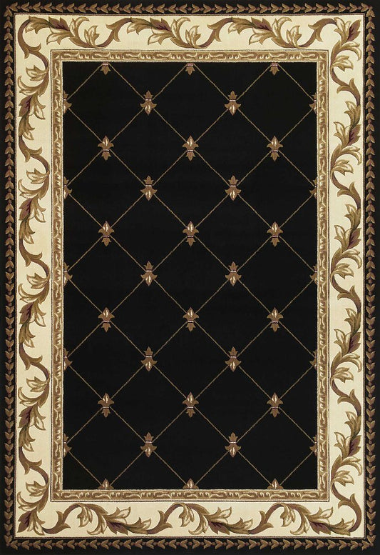 2' X 3' Brown Black And Ivory Floral Vines Area Rug