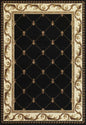 5' X 8' Brown Black And Ivory Floral Vines Area Rug