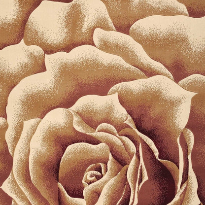 2' X 3' Ivory Brown And Red Floral Area Rug