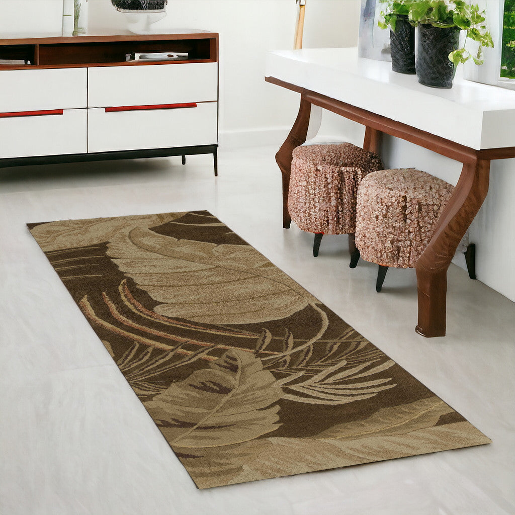 7' Round Wool Mocha Area Rug