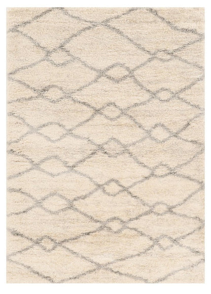 5' X 8' Ivory And Gray Chain Area Rug
