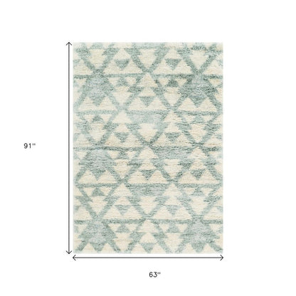 5' X 8' Ivory And Gray Geometric Area Rug