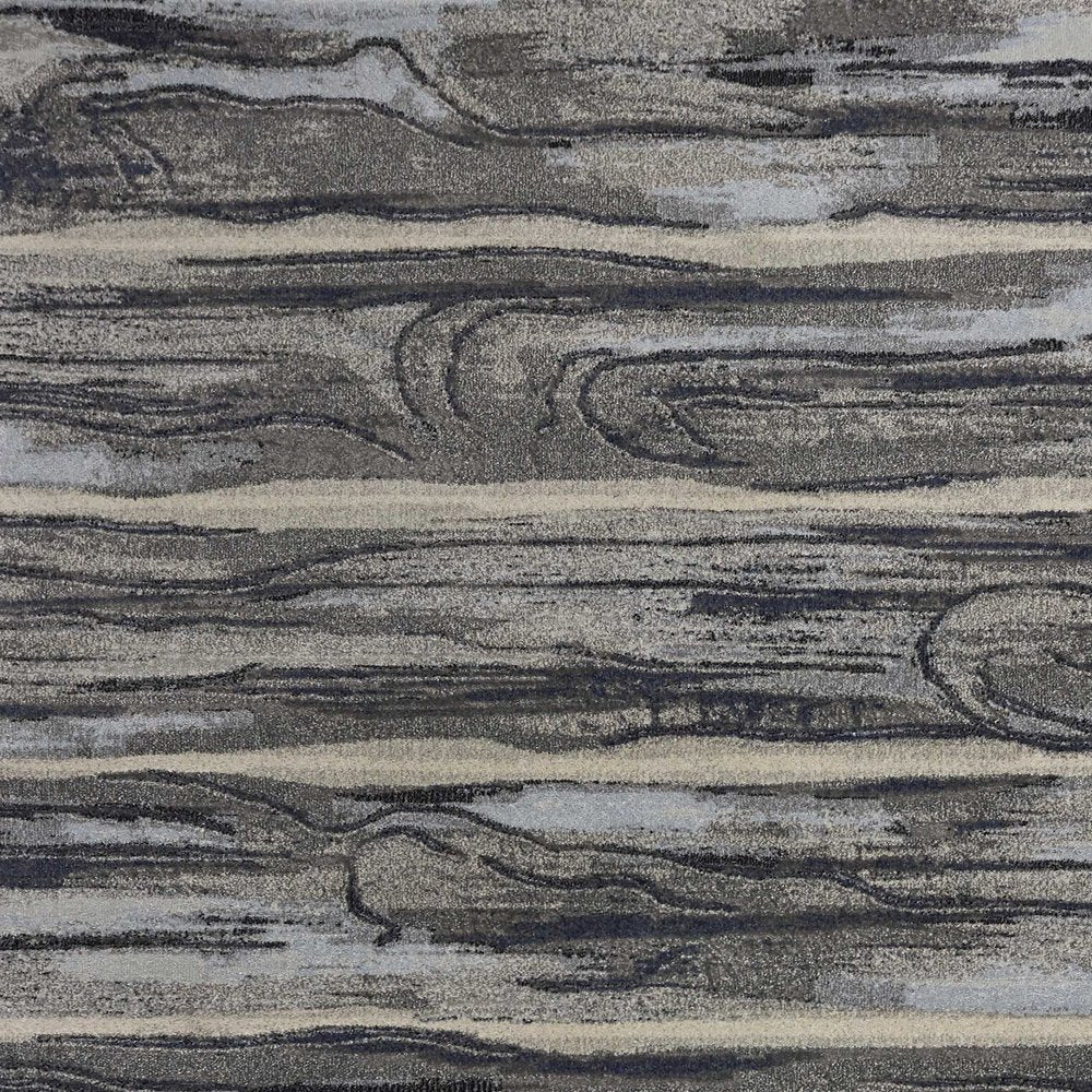 8' X 11' Gray Blue And Black Abstract Area Rug