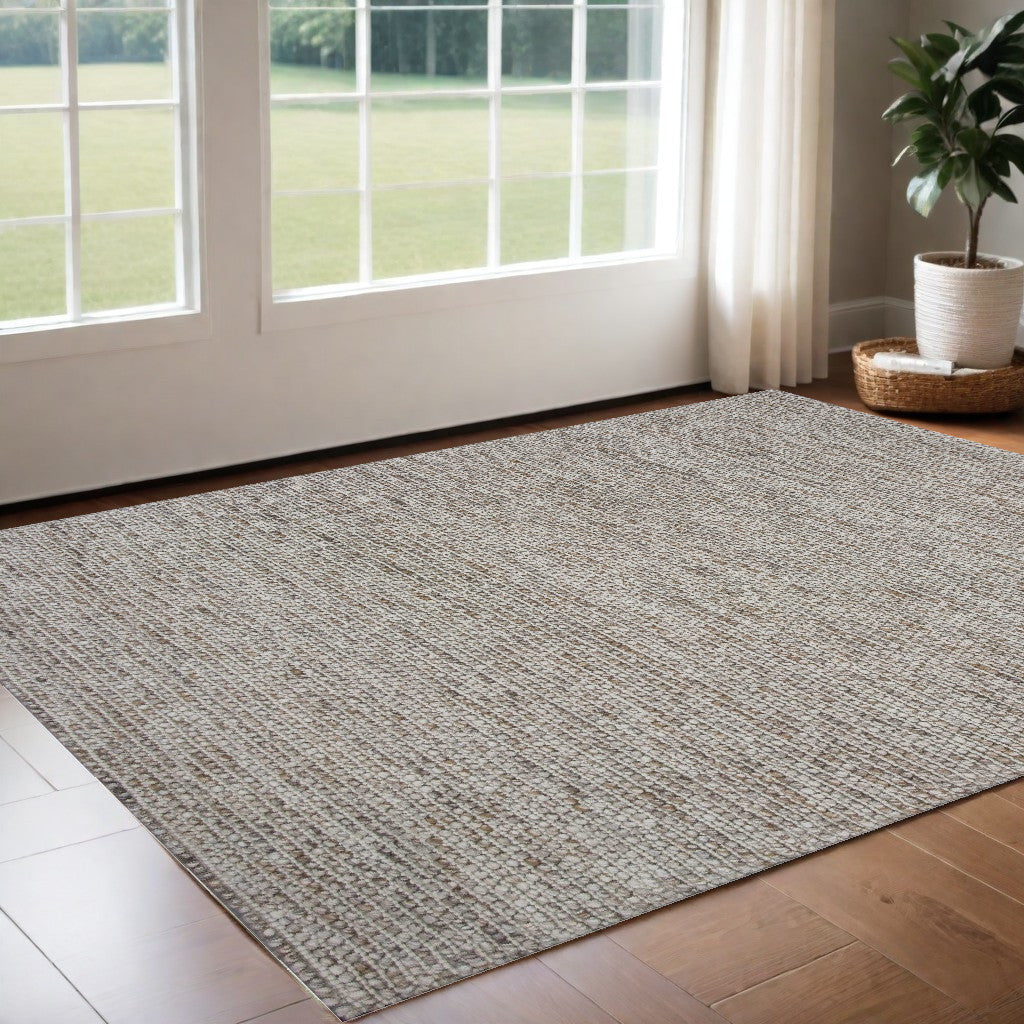 3' X 5' Natural Wool Handmade Area Rug