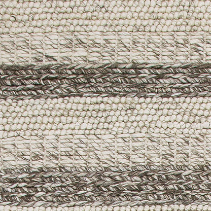 8' X 10' Grey White Hand Woven Knobby Stripes Indoor Area Rug