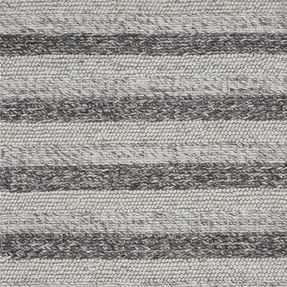 8' X 10' Grey White Hand Woven Knobby Stripes Indoor Area Rug