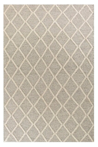 5' X 7'  Wool Grey Area Rug