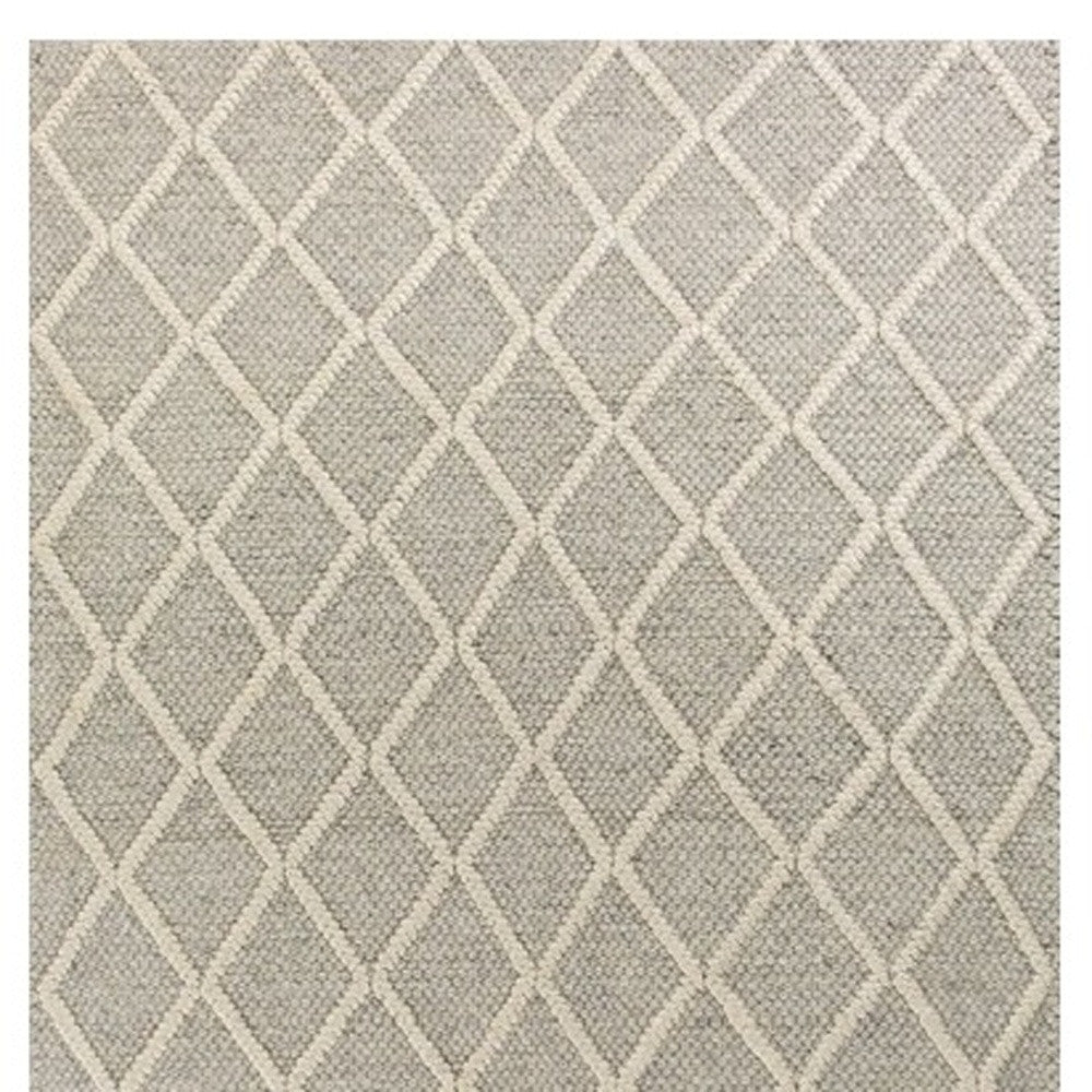 5' X 7'  Wool Grey Area Rug