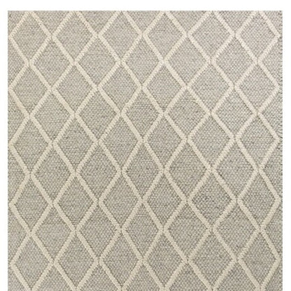 5' X 7'  Wool Grey Area Rug