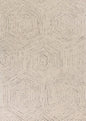 9' X 12' Sand Beige Wool Geometric Hand Tufted Area Rug