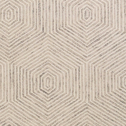 9' X 12' Sand Beige Wool Geometric Hand Tufted Area Rug