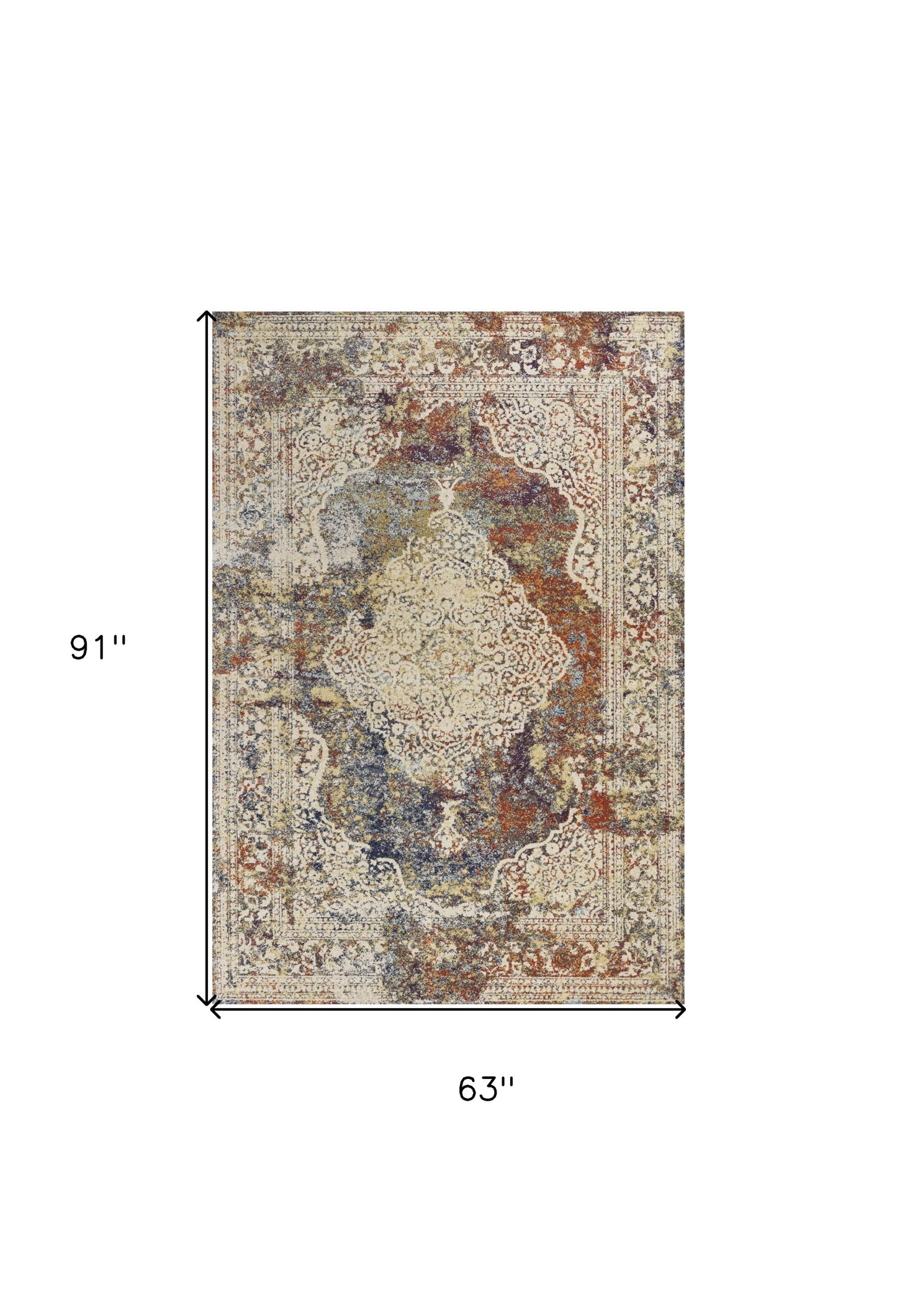 7' X 10'  Polypropylene Multi Area Rug