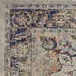 5' X 8' Ivory Blue And Orange Medallion Area Rug