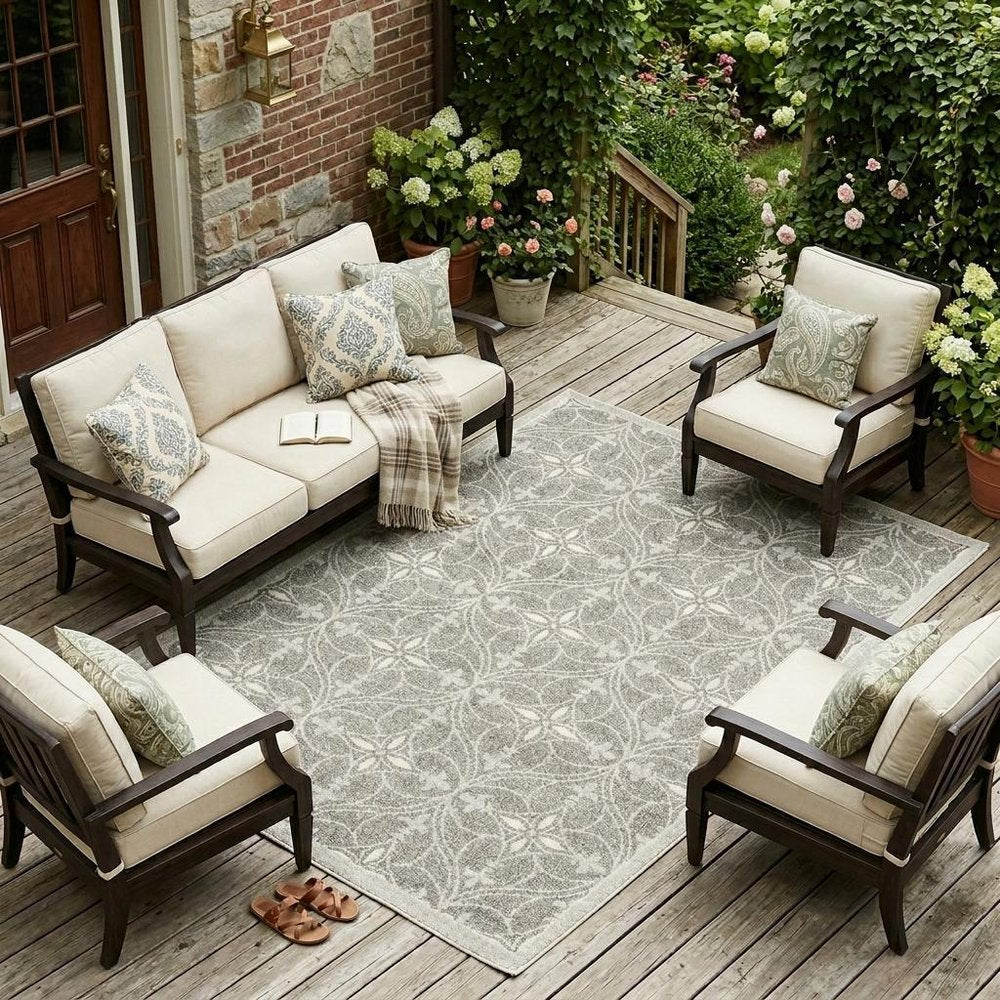 3' X 5' Gray Moroccan Indoor Outdoor Area Rug