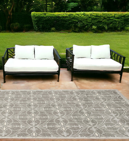 2' X 4' Gray Moroccan Indoor Outdoor Area Rug