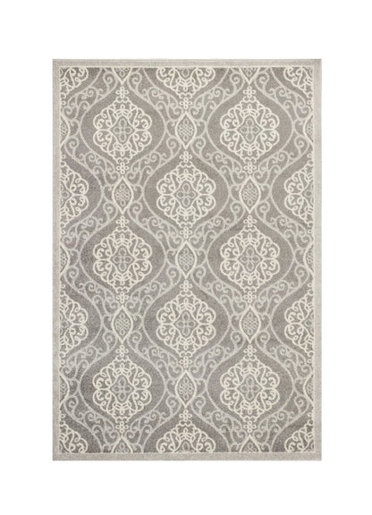 2' X 4' Silver Moroccan Indoor Outdoor Area Rug