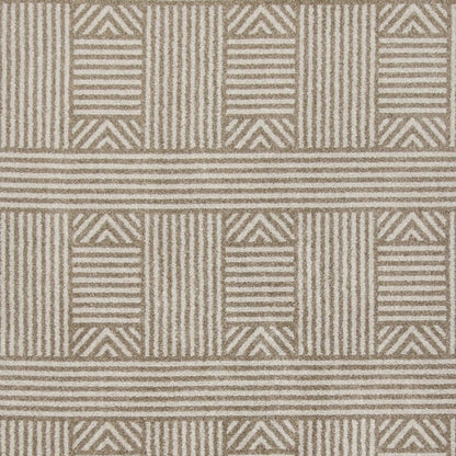 3' X 5' Beige And Ivory Geometric Indoor Outdoor Area Rug