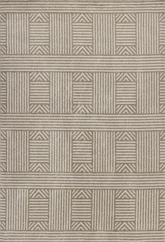 8' X 11' Beige Southwestern Indoor Outdoor Area Rug