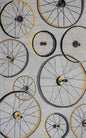 8' X 10' Gray Hand Hooked Wheels Area Rug