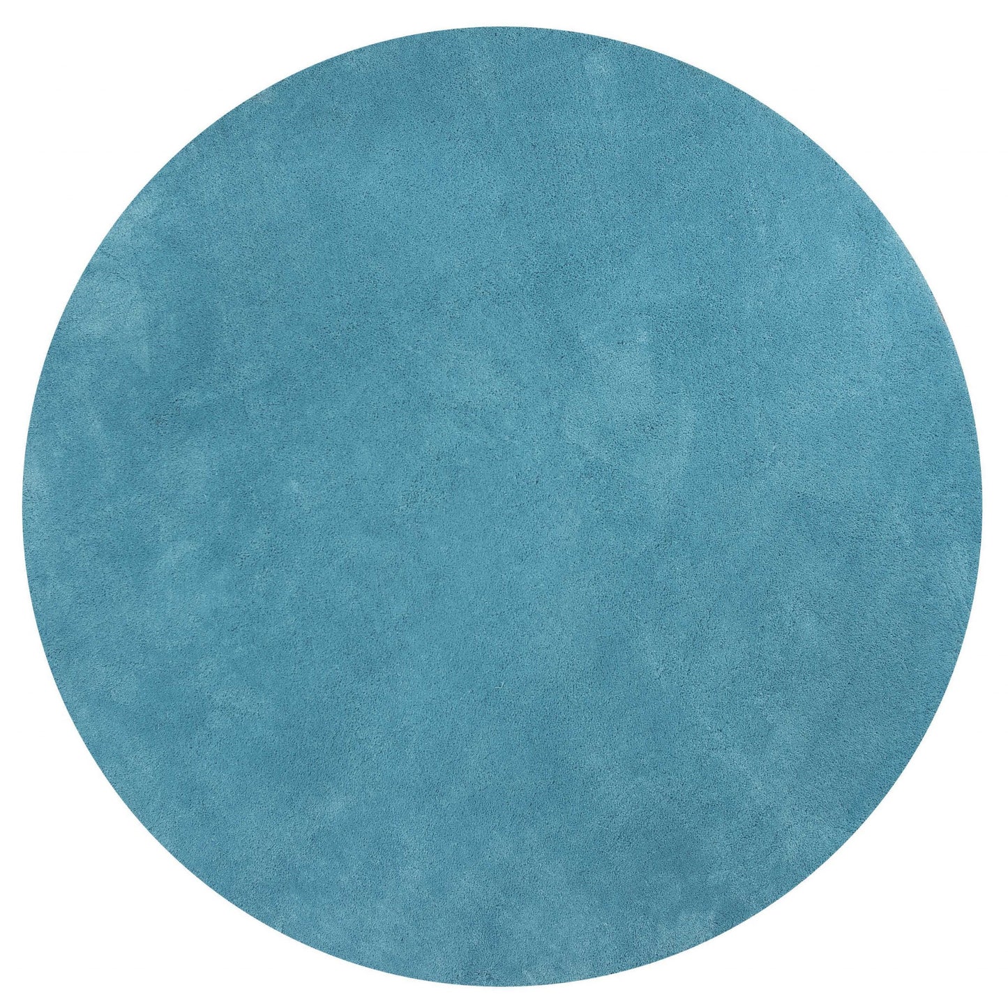 8' Round  Polyester Highlighter Blue Area Rug