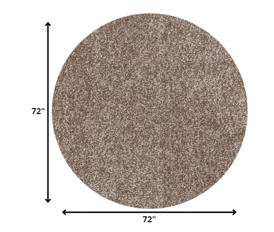 8' Beige Heather Round Indoor Shag Rug