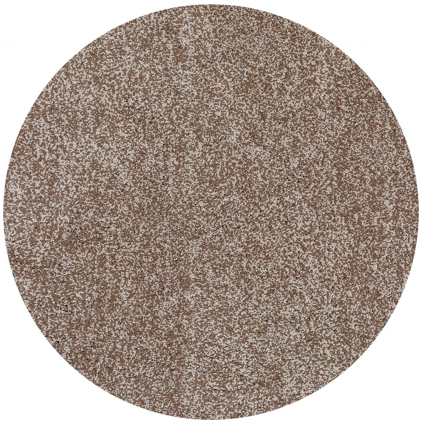 8' Beige Heather Round Indoor Shag Rug